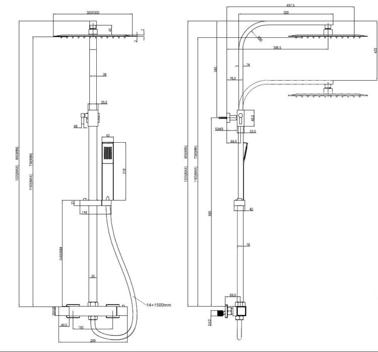 Douche Design 30 cm regendoucheset & thermostaatkraan - Afbeelding 4