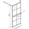 Inloopdouche met raster 140 cm - Lijntekening