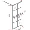 Inloopdouche met raster 90 cm - Lijntekening